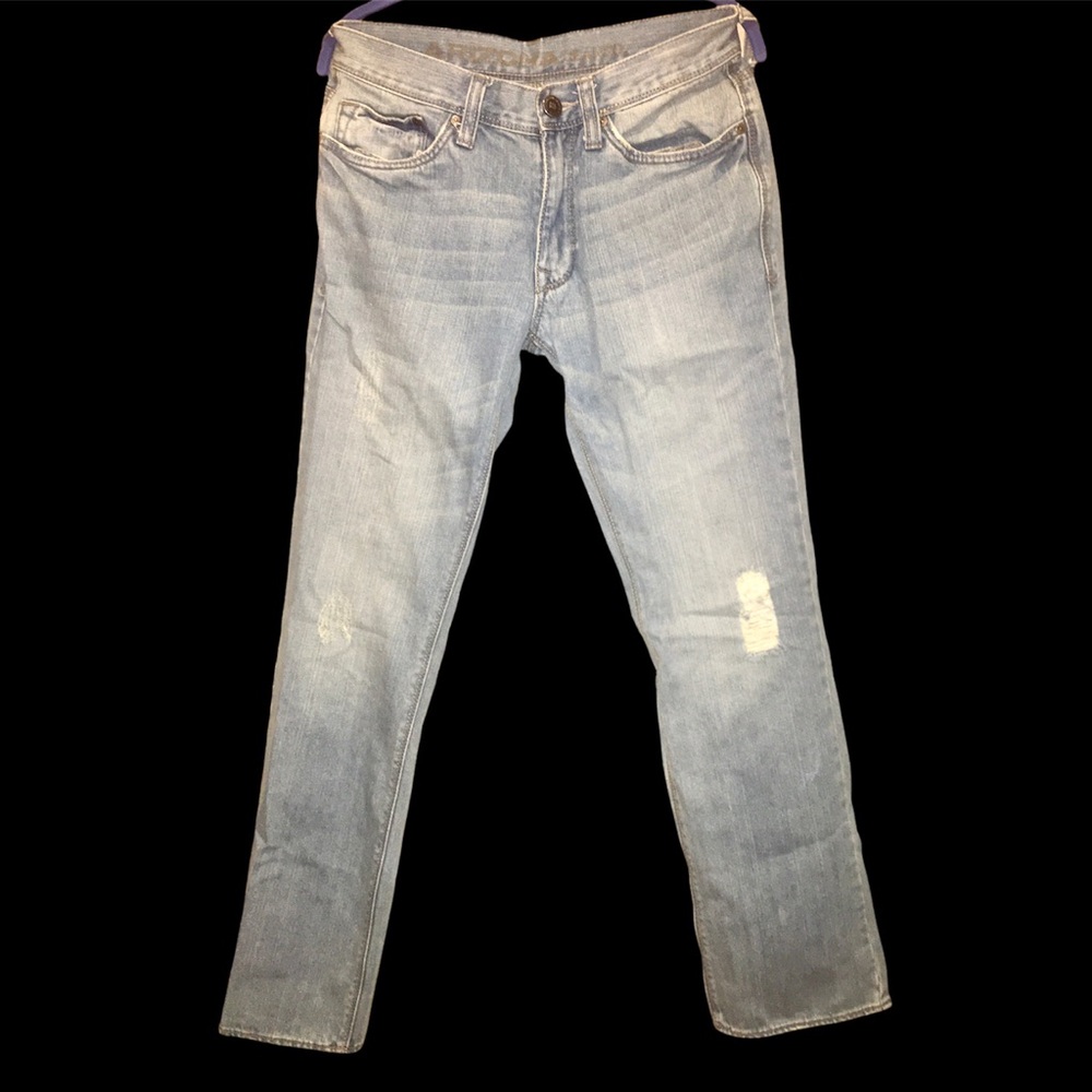 Arizona Jeans Slightly Distressed Light Blue Skinny Denim Jeans